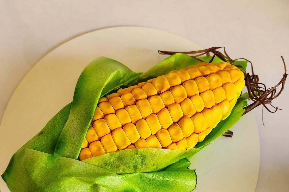 Pastel en forma de elote