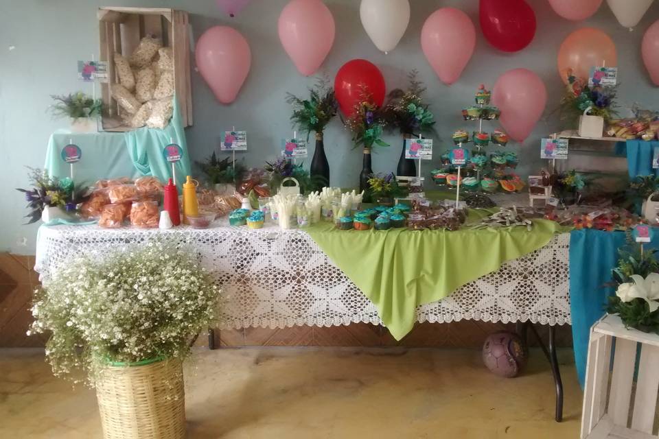 Mesa de dulces sencilla