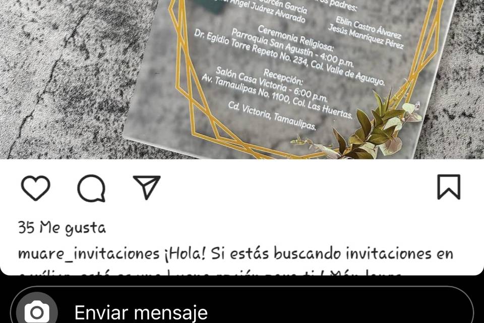 Invitaciones en acrílico