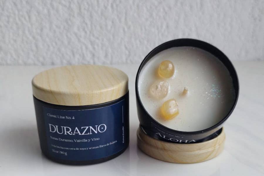 Vela de lata - Durazno