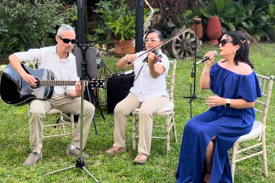 Guitarra voz y violín