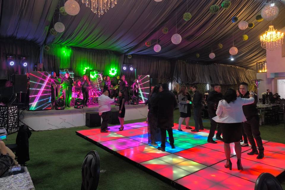Pista de baile y pantalla
