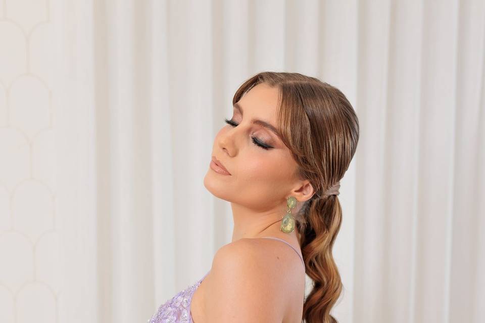 Vestido sirena en lavanda