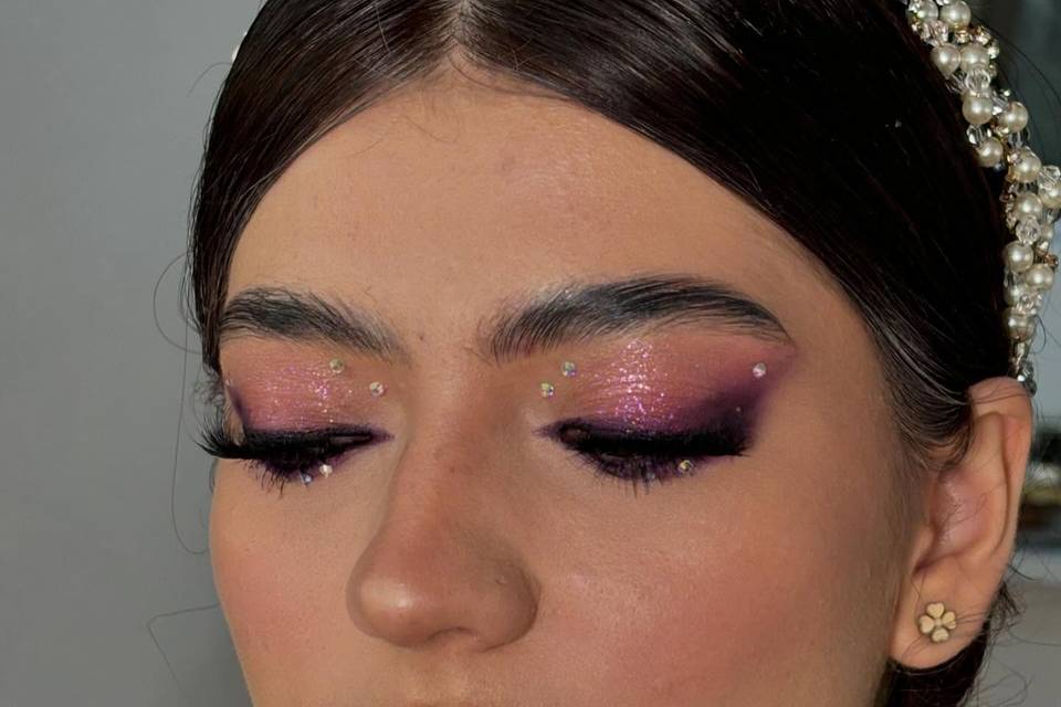 Novia con sombras brillantes