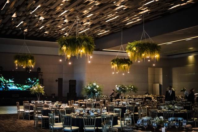 Decoración flotante en un salón