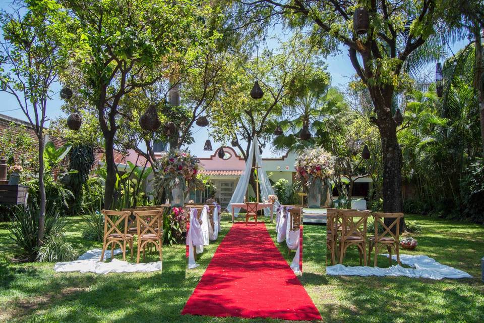 Espacio al aire libre para fiestas