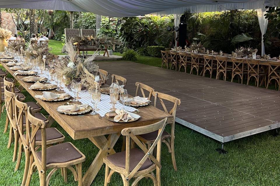 Espacio al aire libre para fiestas