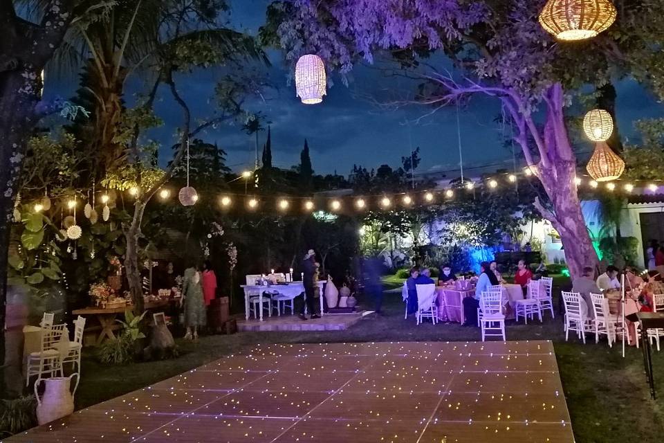 Espacio al aire libre para fiestas