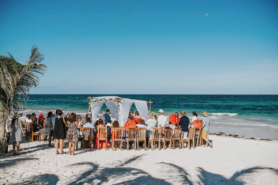 Boda junto al mar