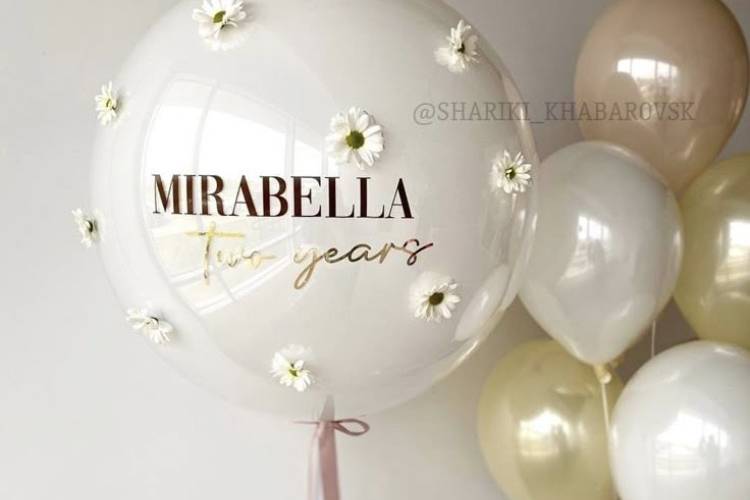 Globo burbuja con flores