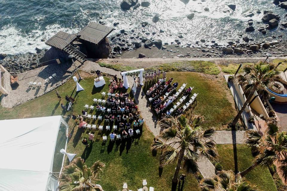 Ceremonia frente al mar