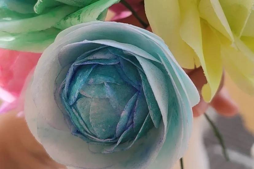 Flores de papel de arroz